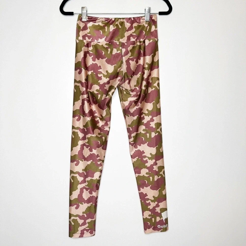 Goldsheep Camo Leggings Women's Athletic Pants Burgundy Green Size S - Picture 2 of 10